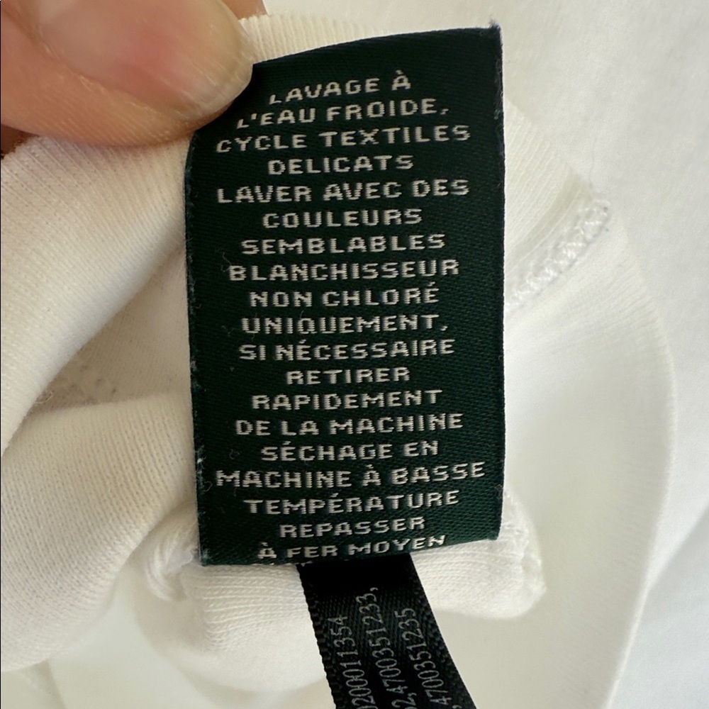 Lauren Ralph Lauren White Tee with Blue Trim - Picture 6 of 7